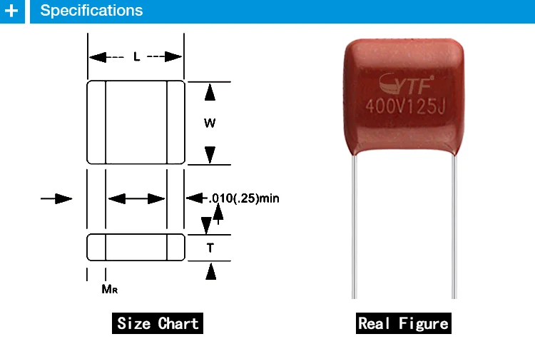 400V334J Import From China Film Brand YTF Small Size Manufacturer Polyester Capacitor